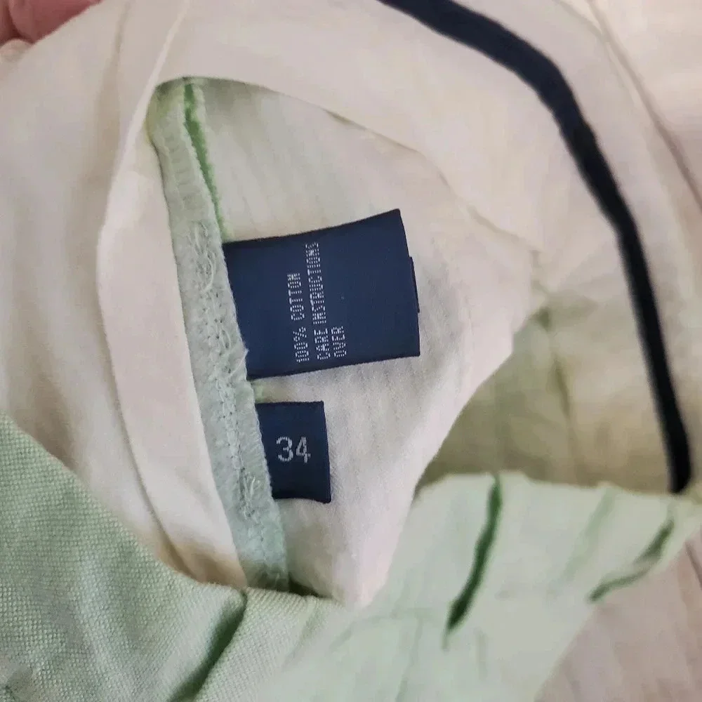 POLO Ralph Lauren Mens Size 34 Light Green Cotton Flat Front Chino Shorts   #175